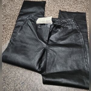 Chadwick's Black leather pants --  NWT